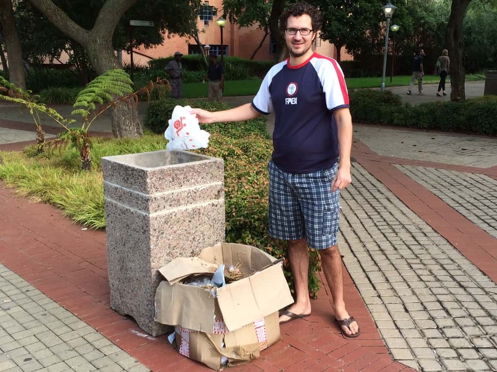 FABIans help to clean up the campus