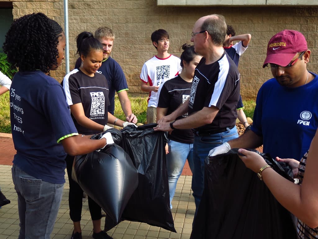 FABIans help to clean up the campus